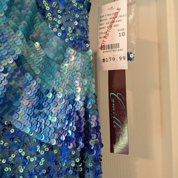 Camille La Vie, Beautiful Blue/Royal  sequin party dress - Picture 7 of 11